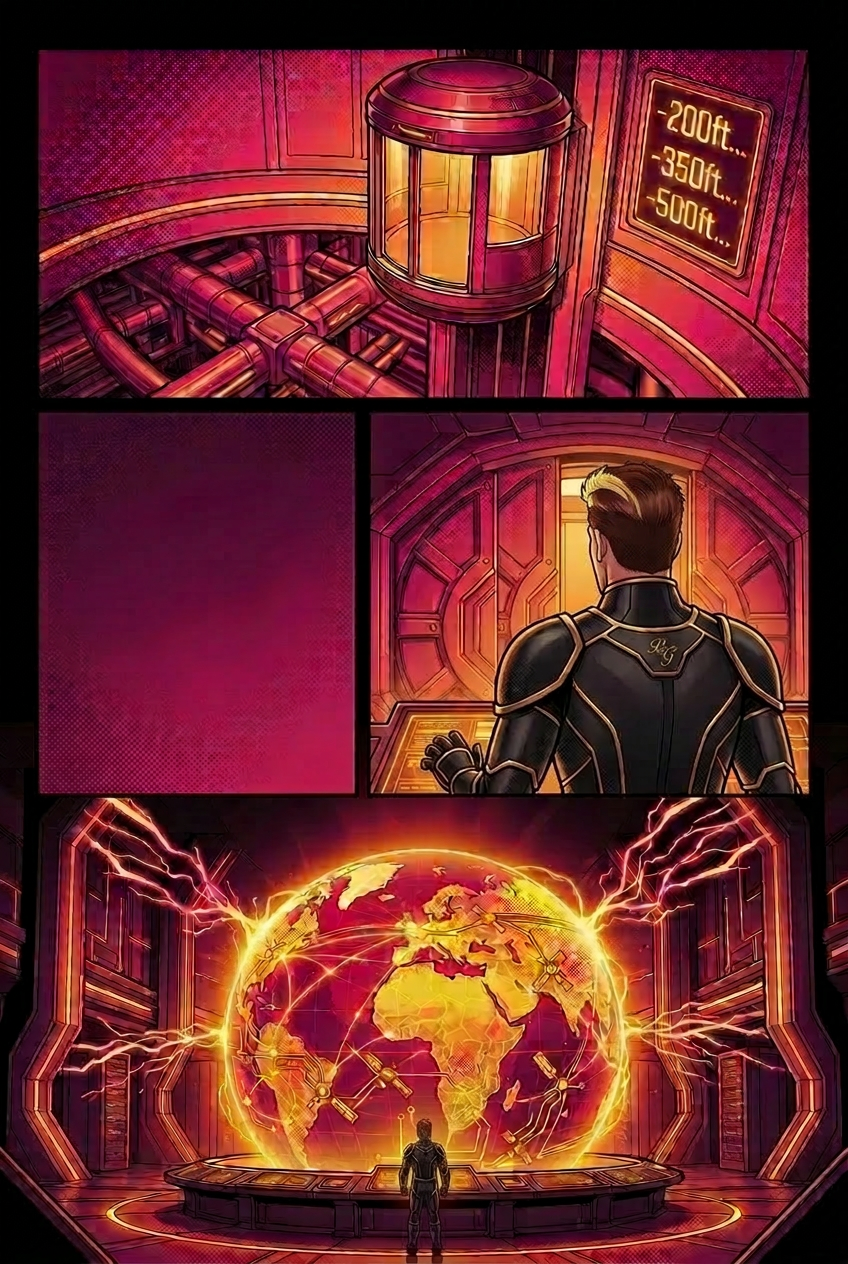 The Brander Protocol activates a hidden global network around a glowing holographic Earth