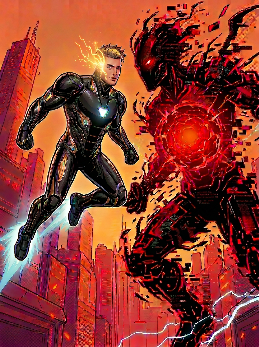 Iron Brander confronts the Blackout core in a blazing final showdown